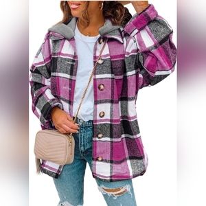 Button Down Plaid Shacket